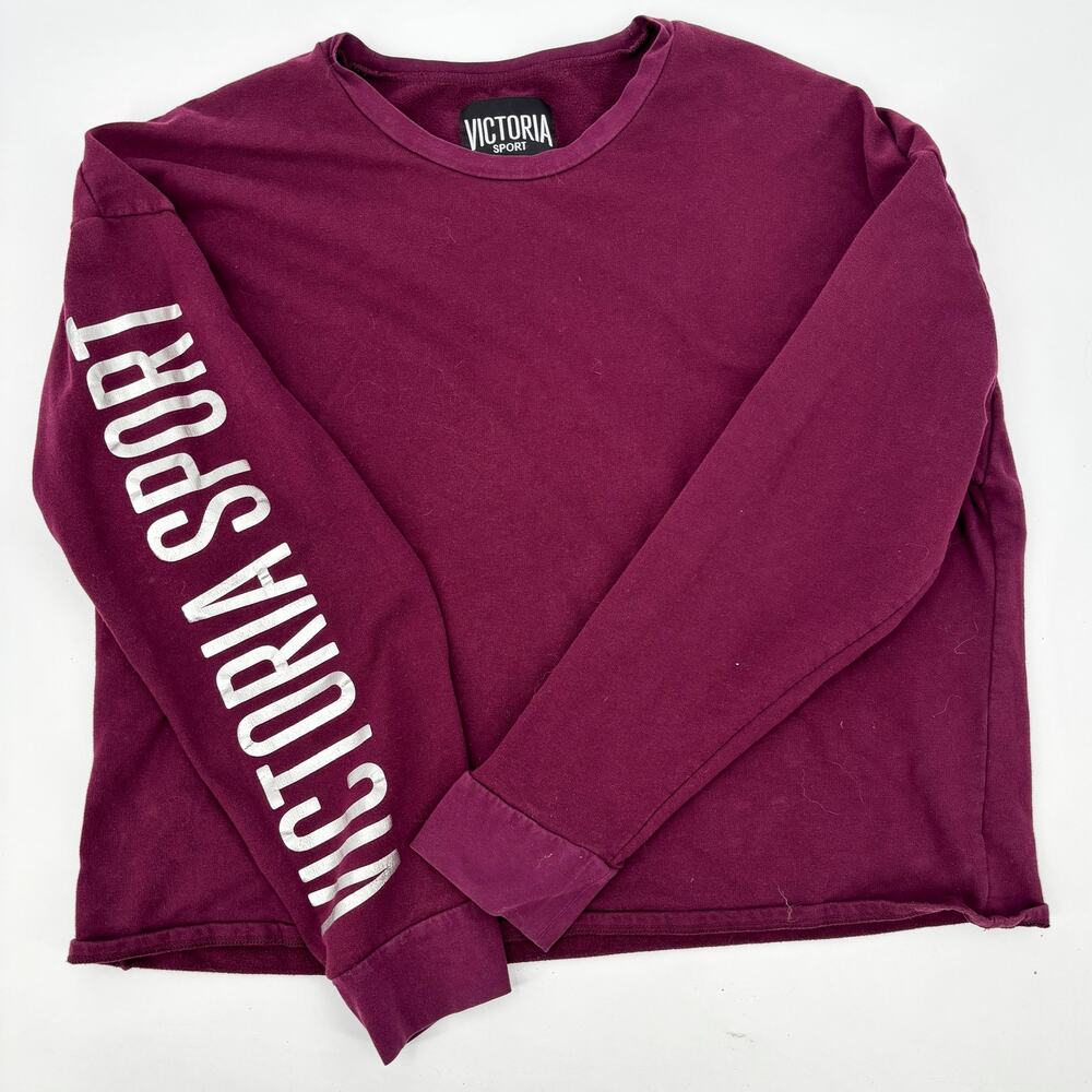Victoria Sport Pullover Sweatshirt Women's XL Maroon Long Sleeve Athletic Top VS
